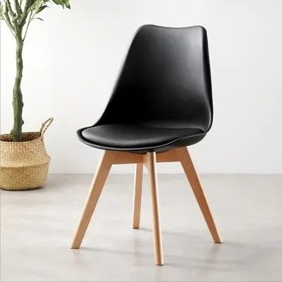 Beli OEM Kursi Makan Hitam Plastik Mid Century Molded Kursi Plastik Disesuaikan pembuatan online