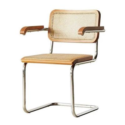 Beli Mid Century Modern Rattan Kursi Makan Kerangka Logam Cane Rattan Kursi Makan pembuatan online