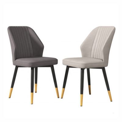 Synthetic Leather Grey upholstered Dining Chair Untuk French Cafe
