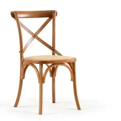 Kursi Kelas Vintage Bentwood Cafe Kursi Crossback Kayu yang dapat ditumpuk