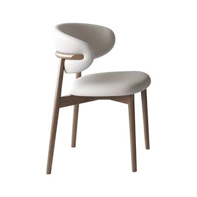 Kursi Makan Backrest Kayu Kulit Kursi Makan Kayu Untuk Toko Kopi