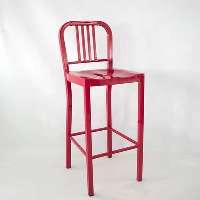 Toko Kopi Counter Metal Bangku Merah Metal Bar Bangku Untuk Luar