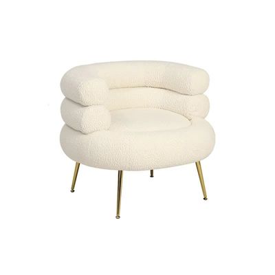 Simple Lamb Hair Single Sofa Kursi dengan kaki stainless steel sempurna tambahan untuk modern cahaya furnitur ruang tamu mewah