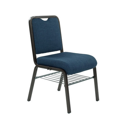 Kursi Gereja Abu-abu Modern yang Dapat Ditumpuk Logam dan Kain untuk Furnitur Komersial
