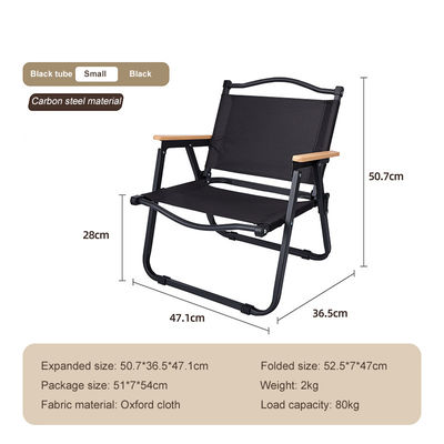 Kursi Luar Ruangan Memancing Berkemah Logam Lipat dengan Sandaran Tangan Beech Ringan Premium