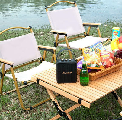 Custom Ringan Beech Armrest Portable Metal Lipat Outdoor Camping Kursi memancing